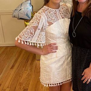 White patterned bridal shower dress worn once
